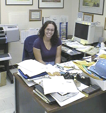 Emma at her desk