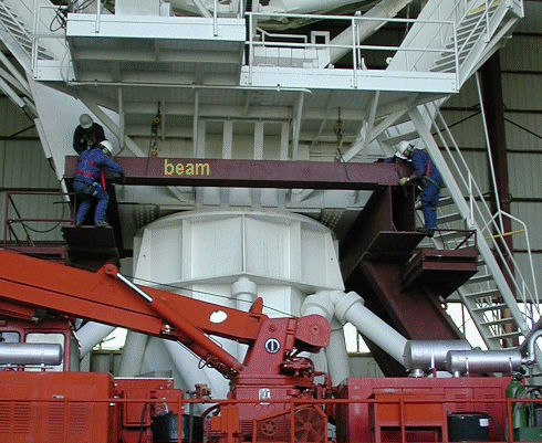 Attaching the beam
